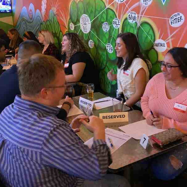 Charlotte attendees of speed dating in North Carolina enjoying the event!